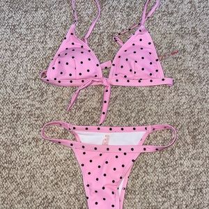 Pink polka dot bikini